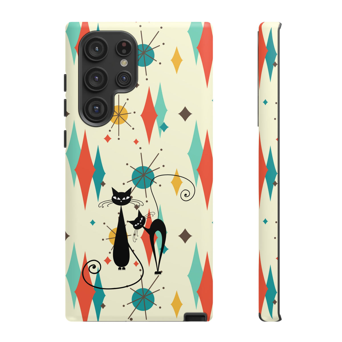 Atomic Kitty Cat, Mid Mod Franciscan Pattern, Kitsch Tough Phone Cases
