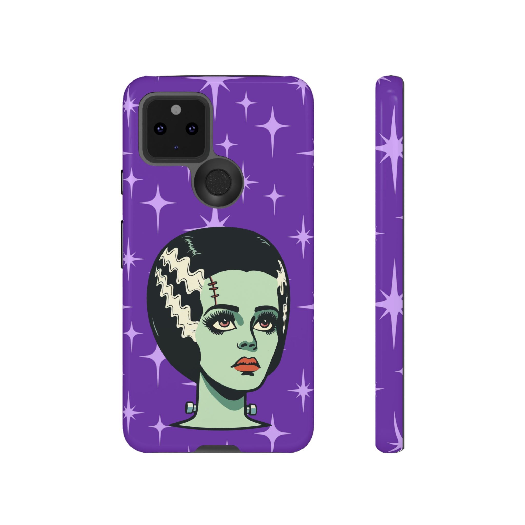 Bride of Frankenstein Retro Mid Mod Horror Buff Purple Halloween Tough Phone Case - Mid Century Modern Gal
