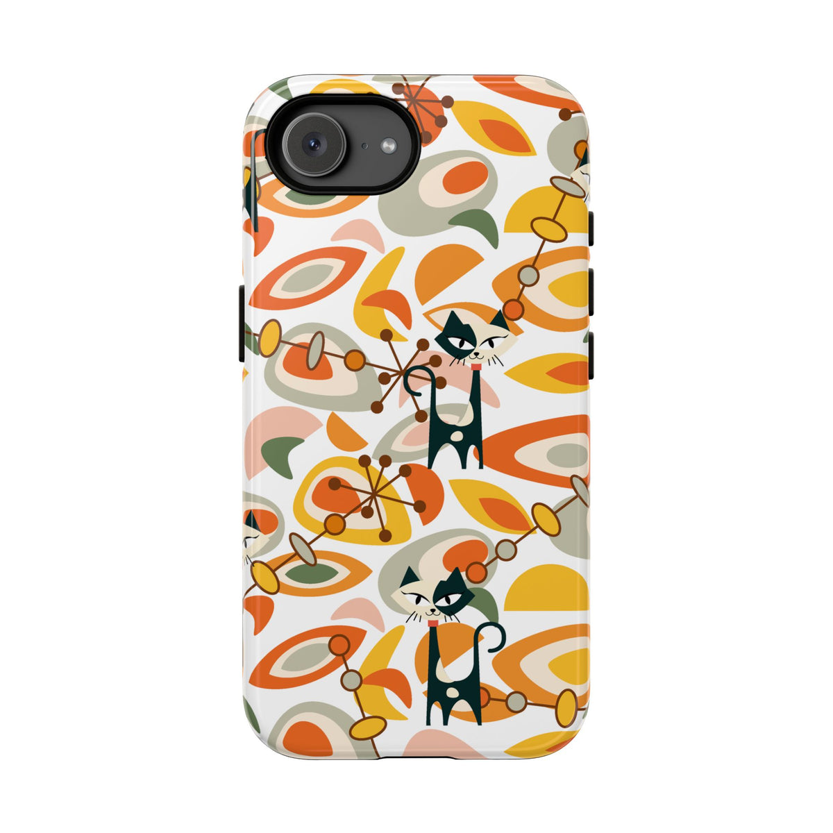 Atomic Cat Mid Mod Orange, Yellow, Groovy Cat Smart Phone Tough Cases