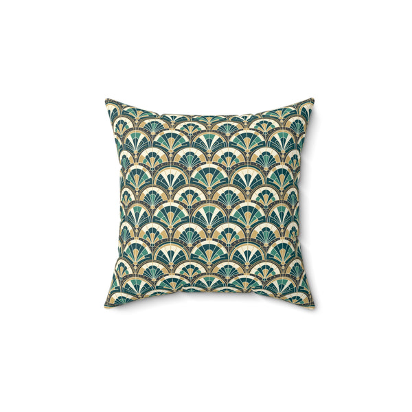 Art Deco Peacock Inspired Pillow Cover and Insert