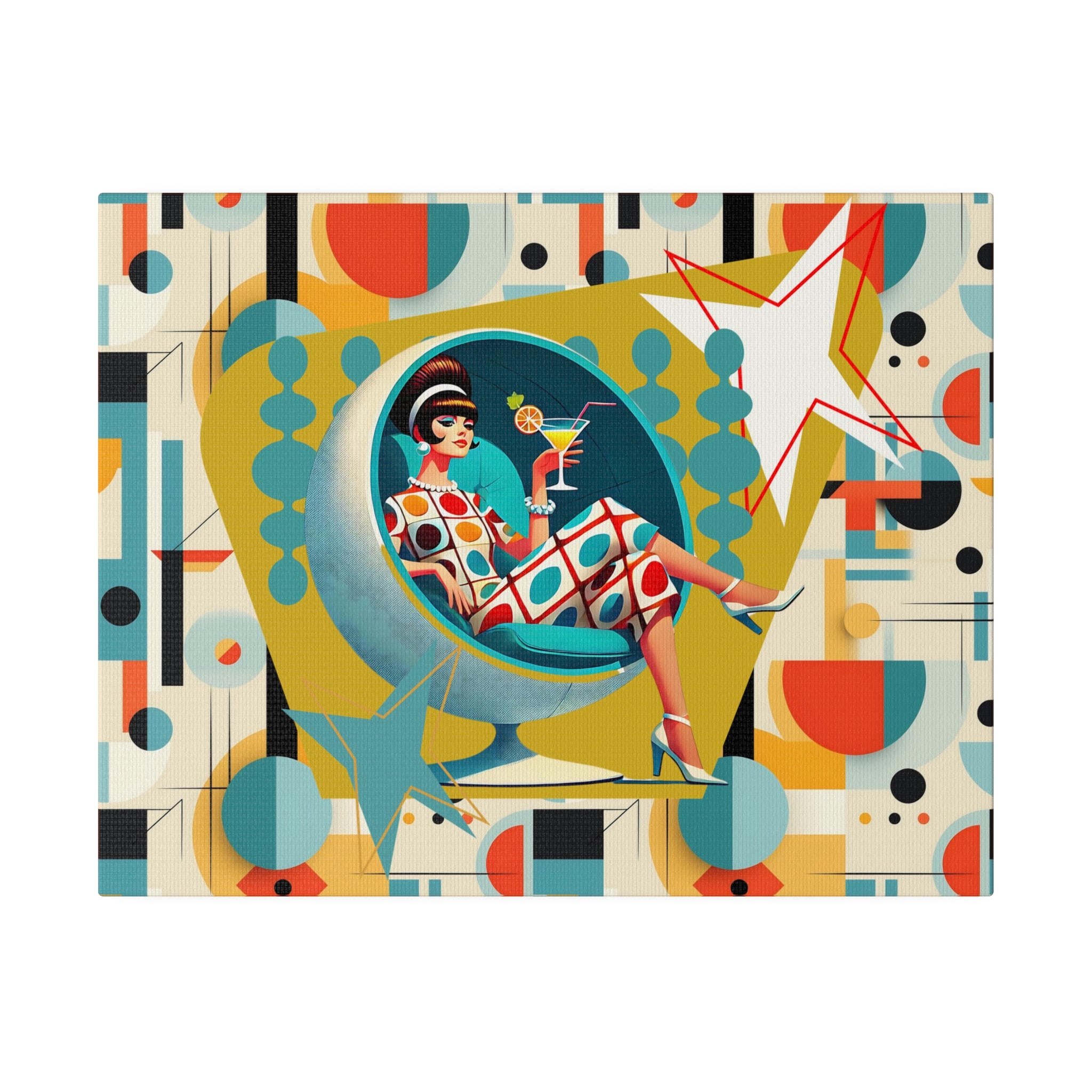 Mid Century Mod Gal, Modern Bauhaus Retro Wall Art - Mid Century Modern Gal