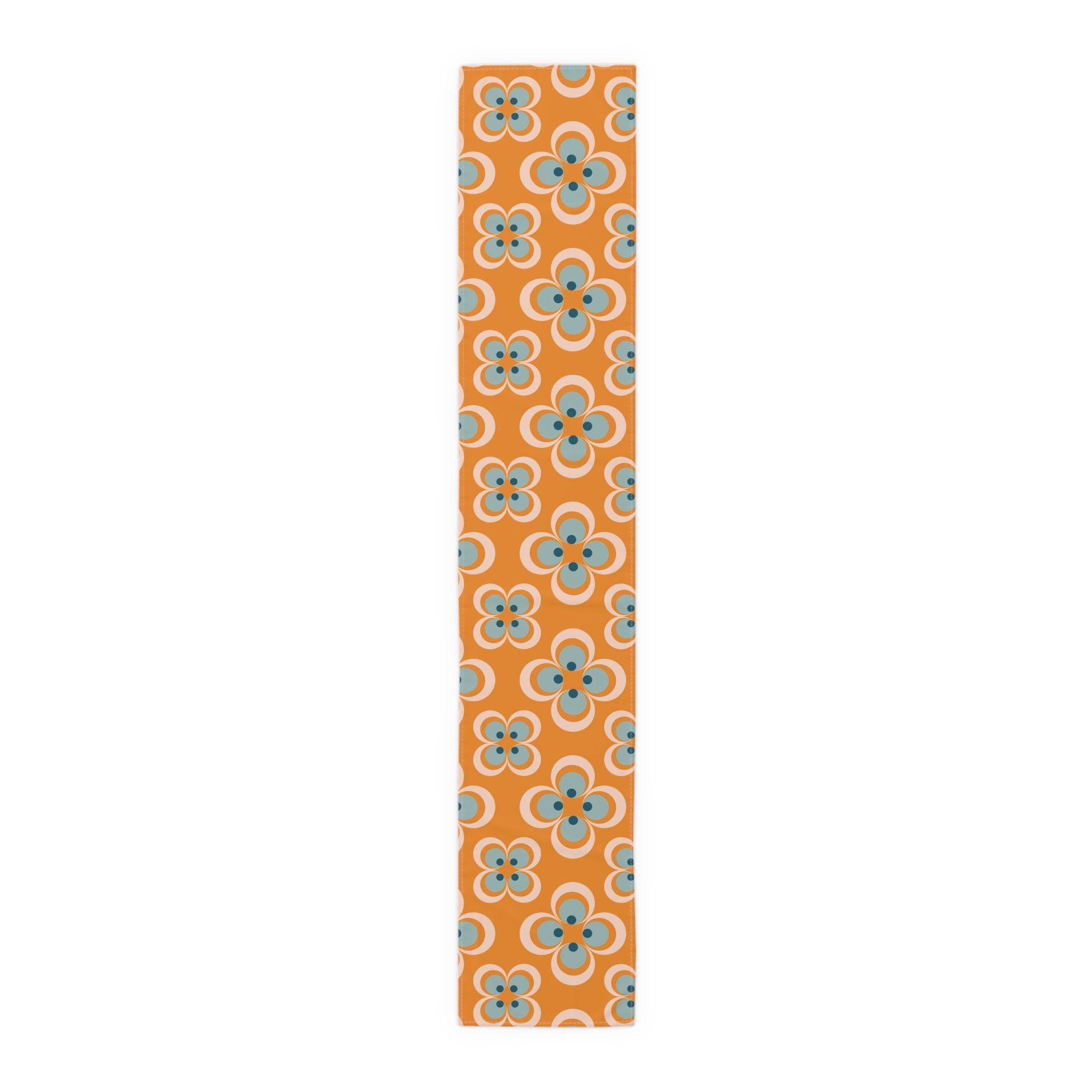 Mid Century Modern Table Runner, Retro Scandinavian Modern Danish Geometric Design, Orange, Blue Table Runner - Mid Century Modern Gal