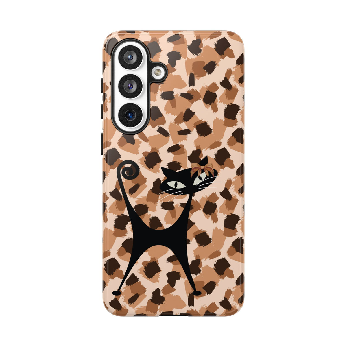 Mid Century Modern Atomic Cat, Animal Print Kitschy Trendy Smart Phone Tough Cases