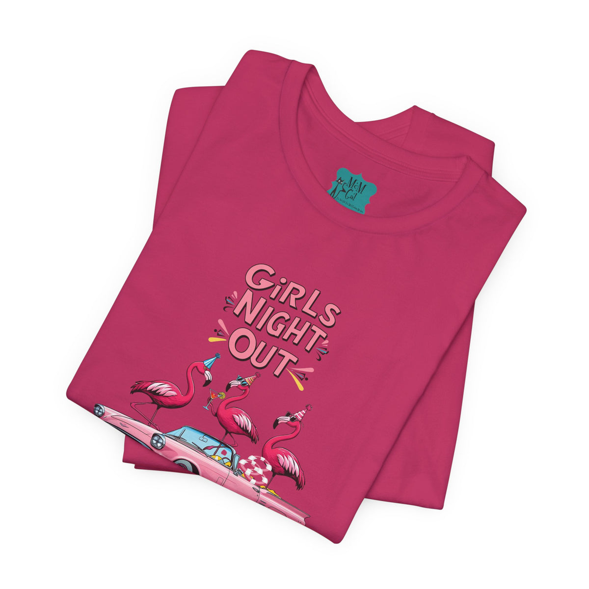 Girls Night Out Retro Fun Party Flamingo Tee - Mid Century Modern Gal