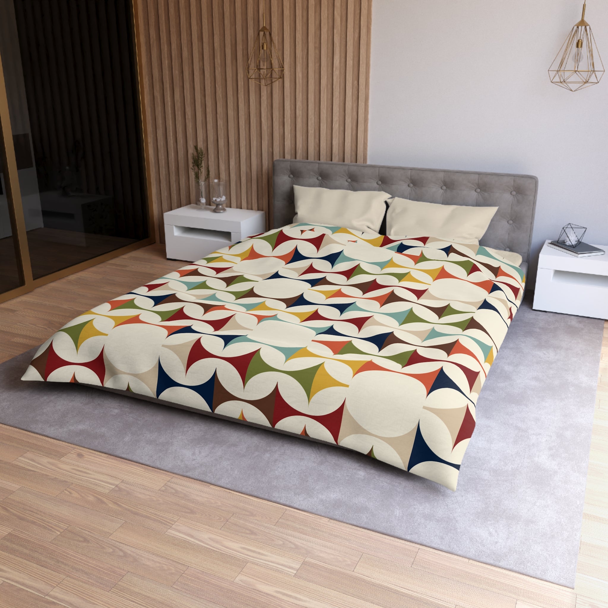 Scandinavian Modern Danish, Mid Century Modern Geometric Duvet Cover - Mid Century Modern Gal