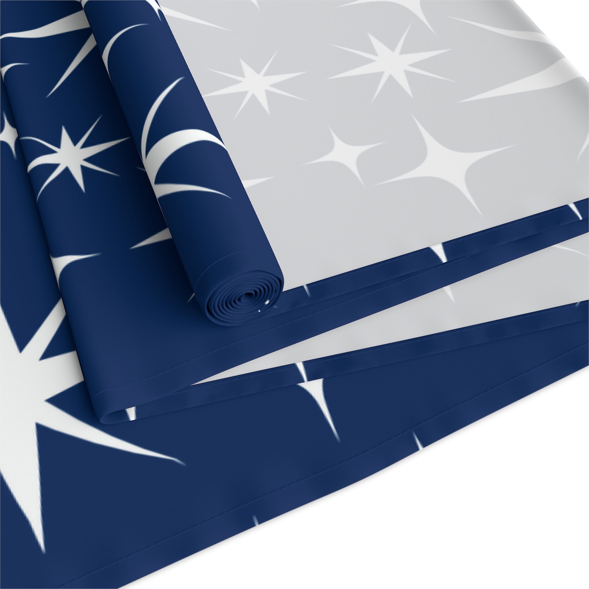 Navy Mid Mod Starburst Starry Night Table Runner - Elegant Mod Decor - Mid Century Modern Gal