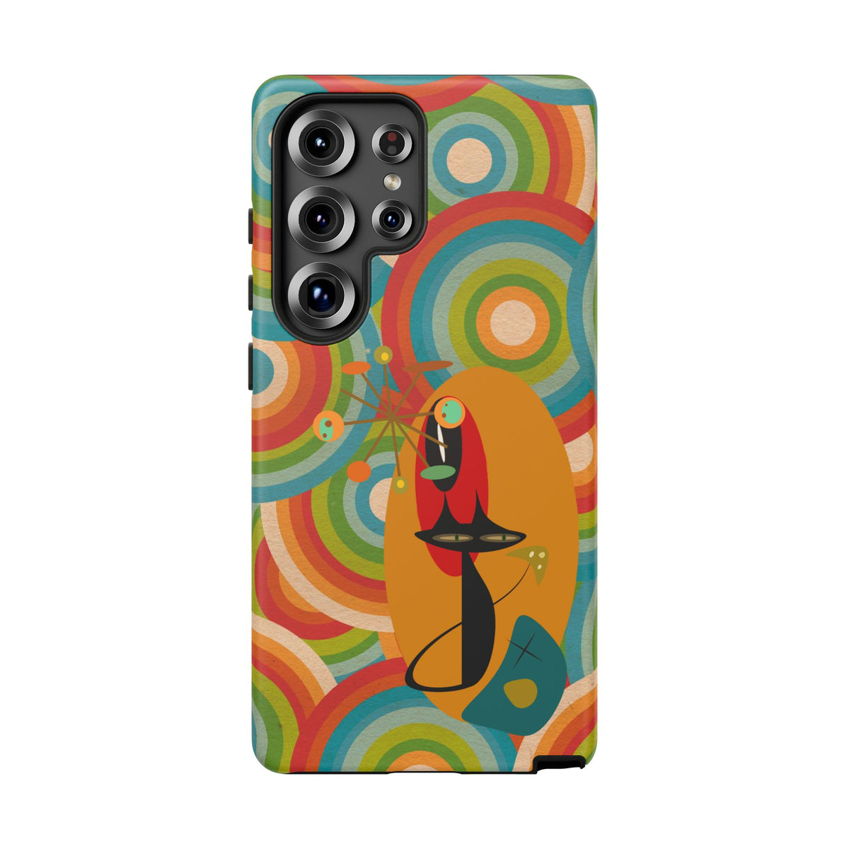 Atomic Cat, Retro 70's Pattern, MCM Smart Phone Tough Phone Case