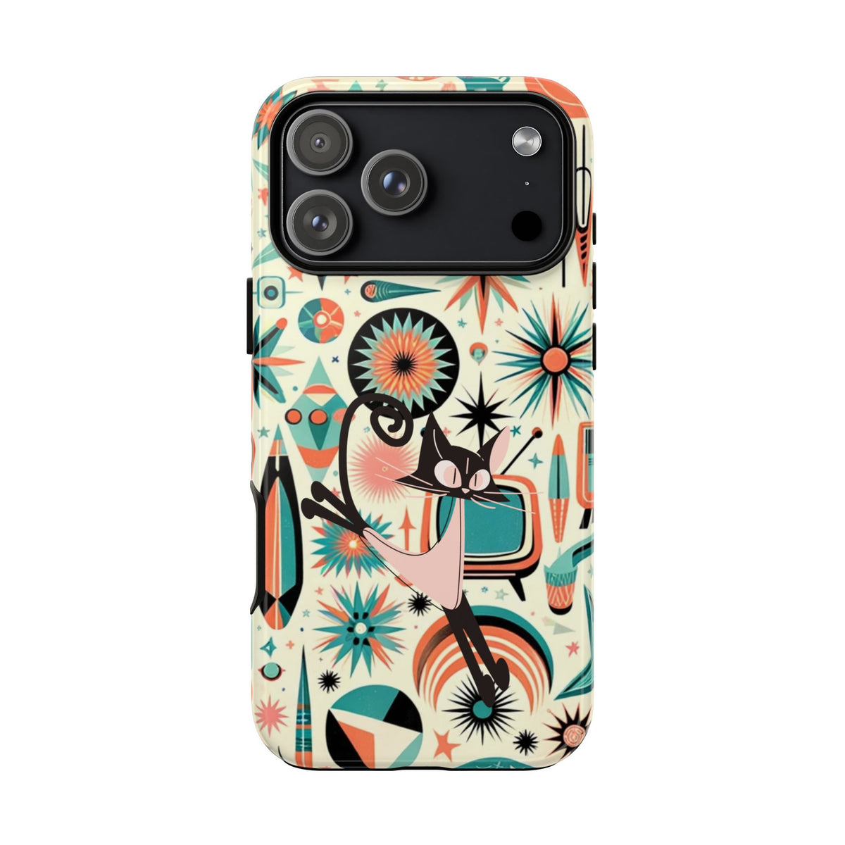 Atomic Kitty Boomerang Space Kitty Mid Century Modern Samsung, Smart Phone, Tough Cases