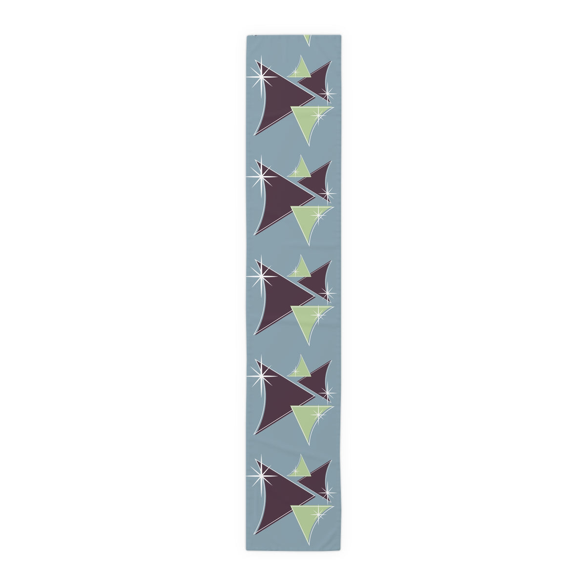 Mid Century Modern Table Runner Indigo Blue, Purple Green Retro Table Linens - Mid Century Modern Gal