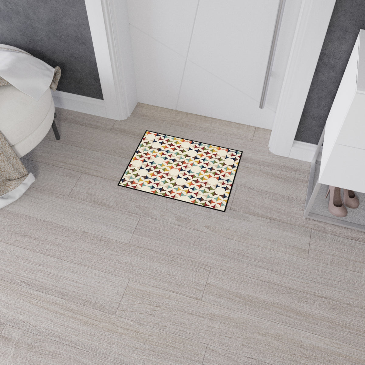 Mid Century Modern Scandinavian Designed Kitchen, Bath Heavy Duty Floor Mat - Mid Century Modern Gal