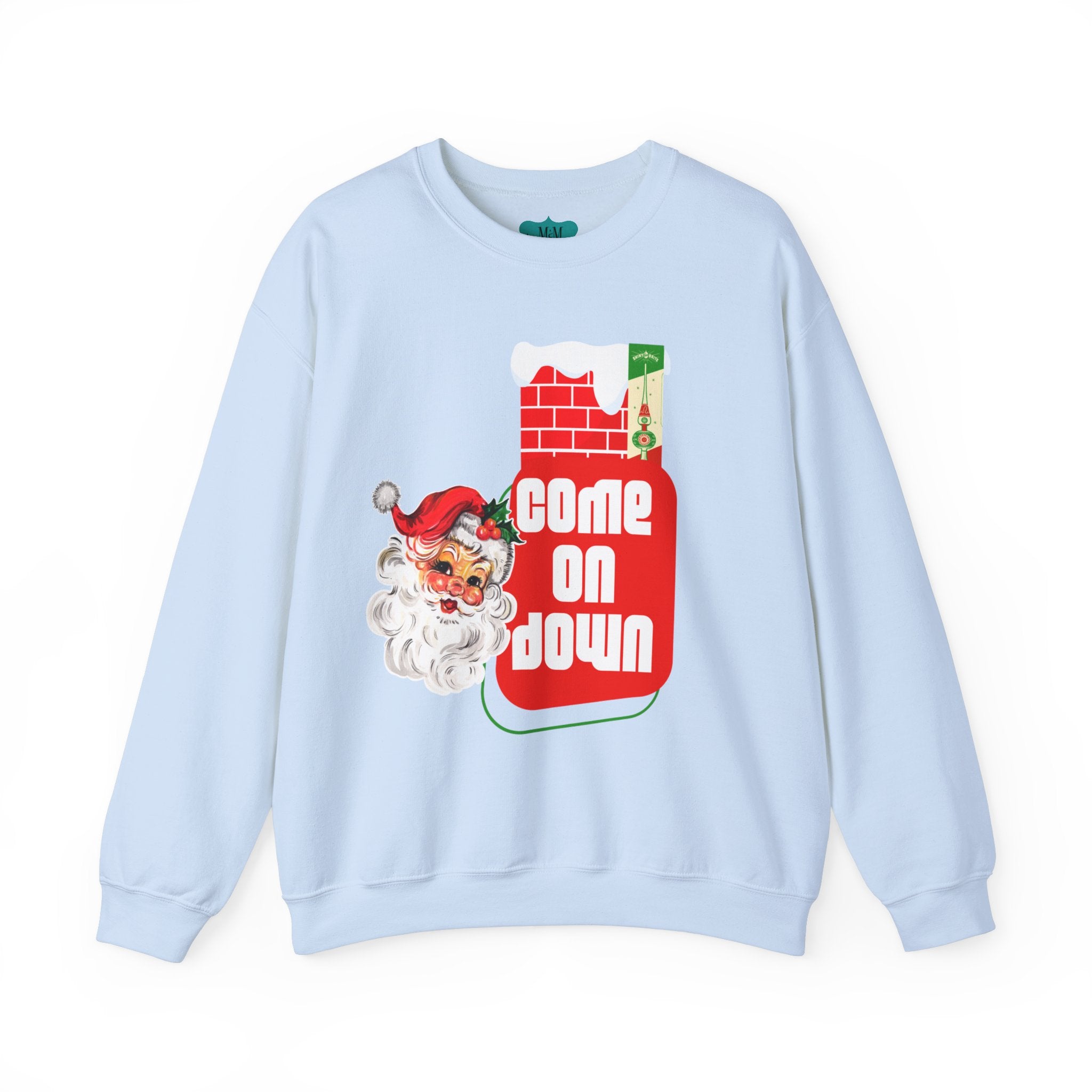 Vintage Santa, Kitschy Mid Century Modern Quirky Christmas Unisex Crewneck Holiday Sweatshirt - Mid Century Modern Gal