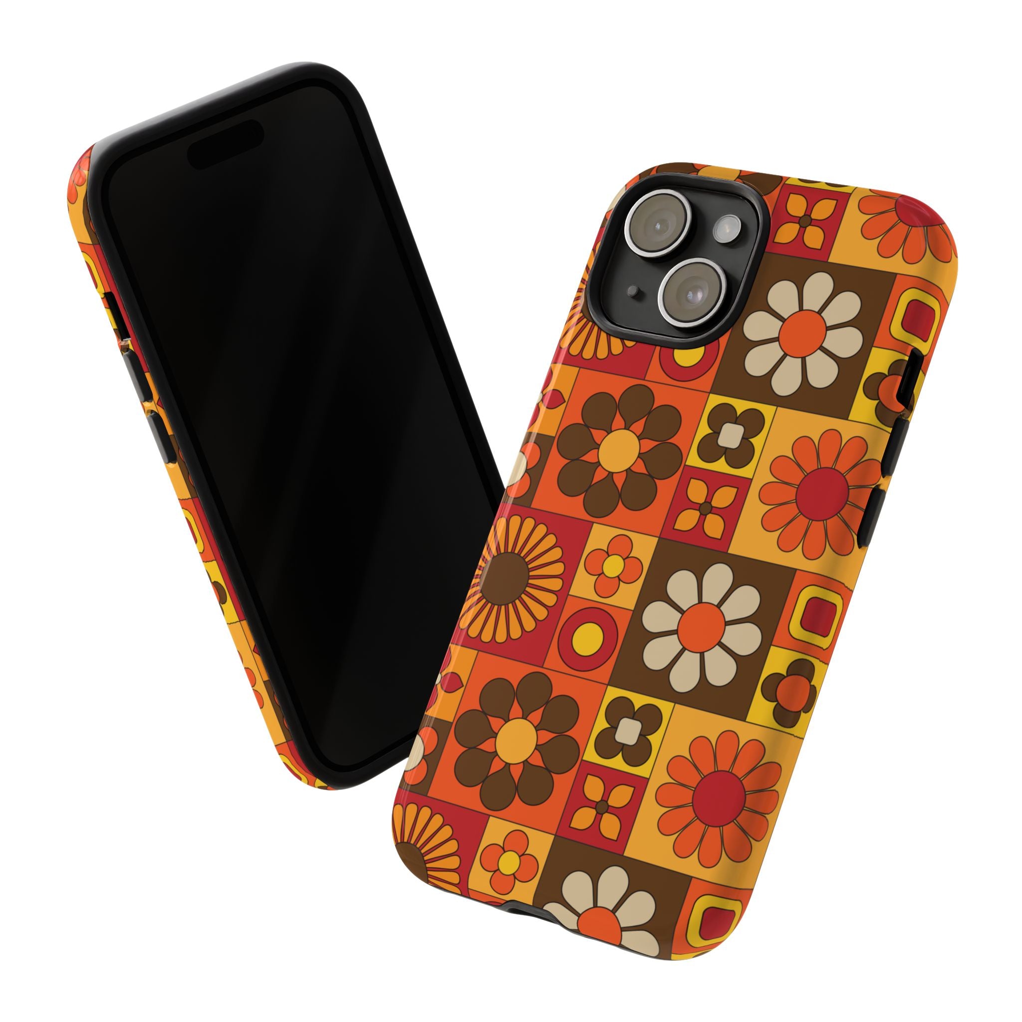 Retro 70s Mid Mod Floral Phone Case | Tough Cases for Flower Lovers
