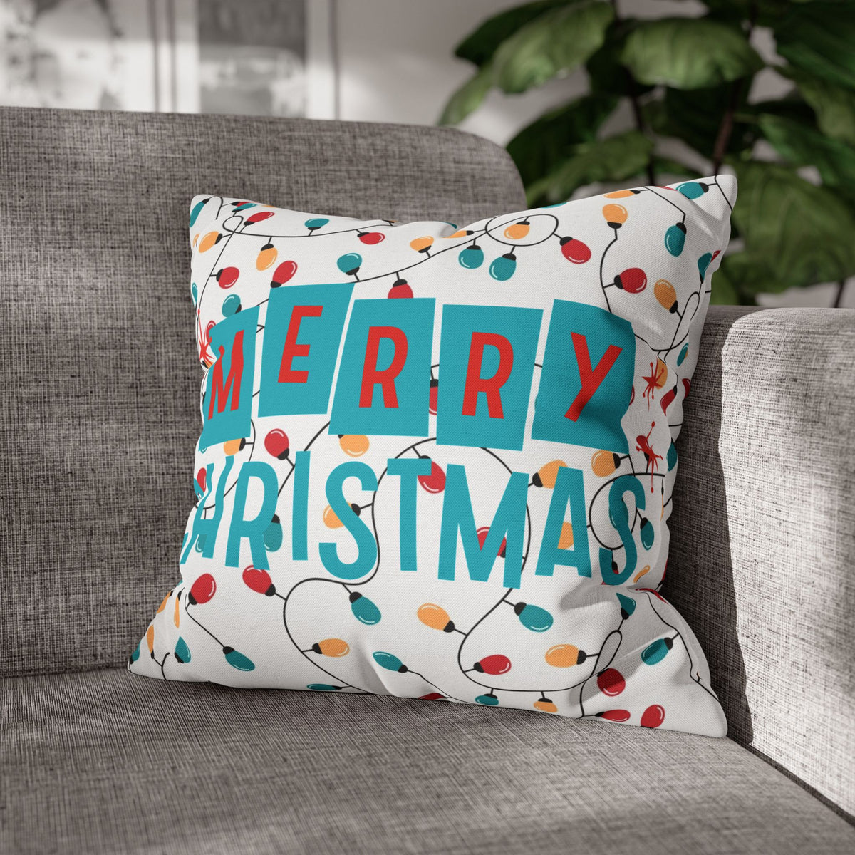 Merry Christmas Pillowcase, Cozy Home Decor, Holiday Gift, Festive Cushion Cover, Christmas Decor, Winter Vibes - Mid Century Modern Gal