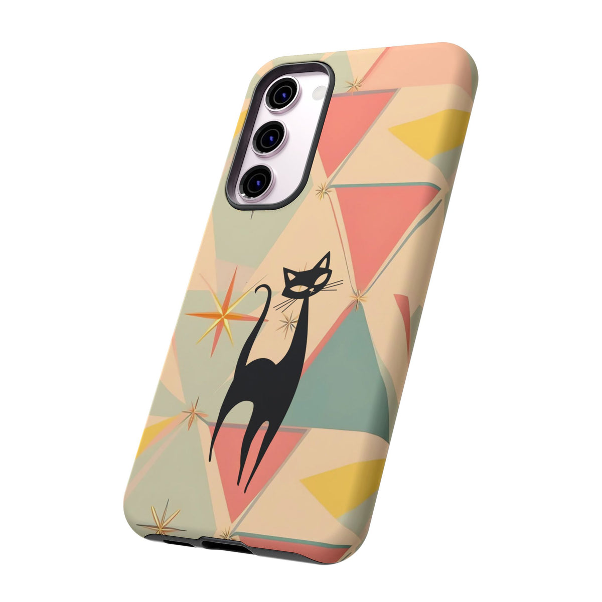 Atomic Cat Mid Mod Retro Cat Phone Case | Tough Cases with Vintage Vibe | Ideal for Cat Lovers