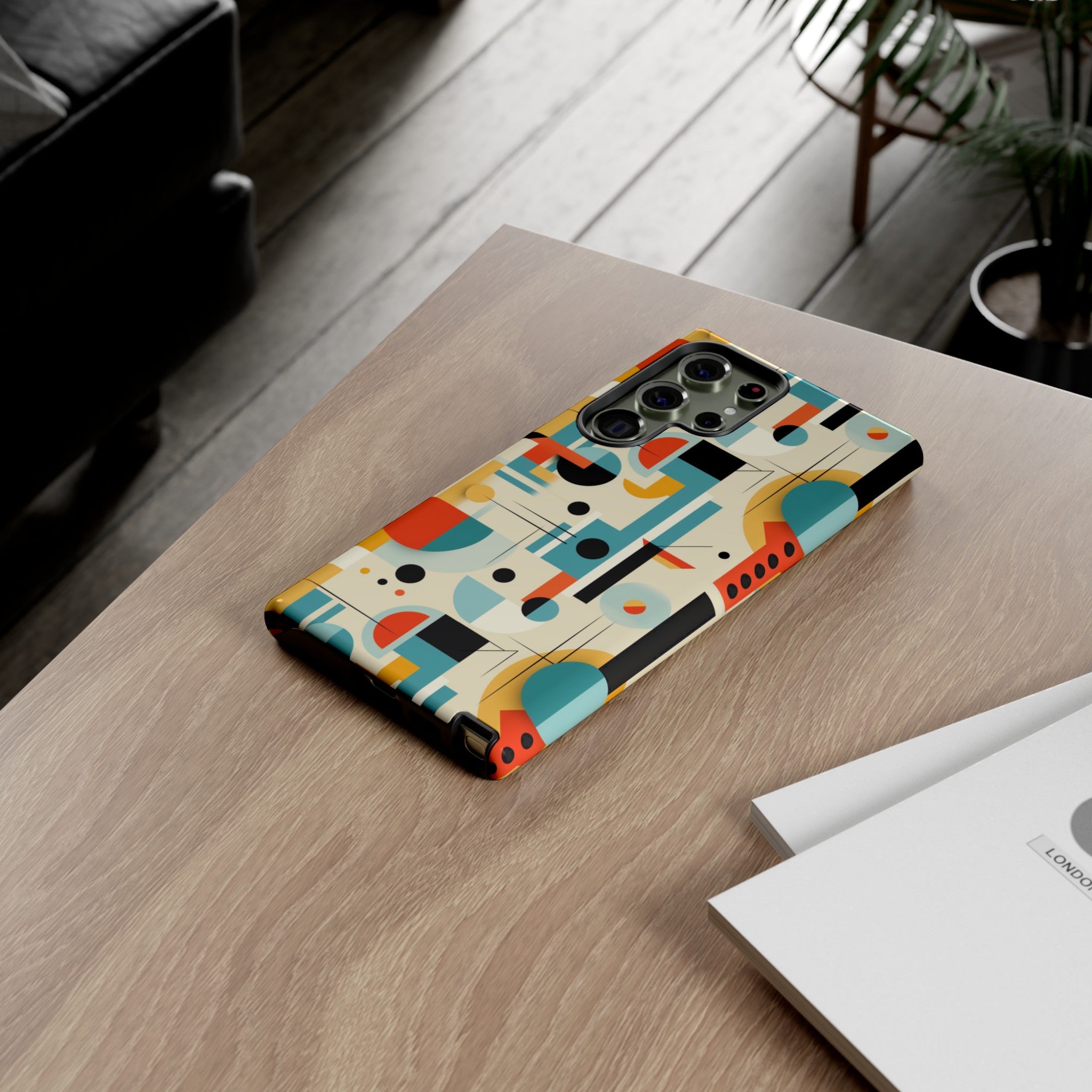 Bauhaus Designed Mid Mod Geometric Groovy Smart Phone, iPhone, Samsung Compatible Tough Cases