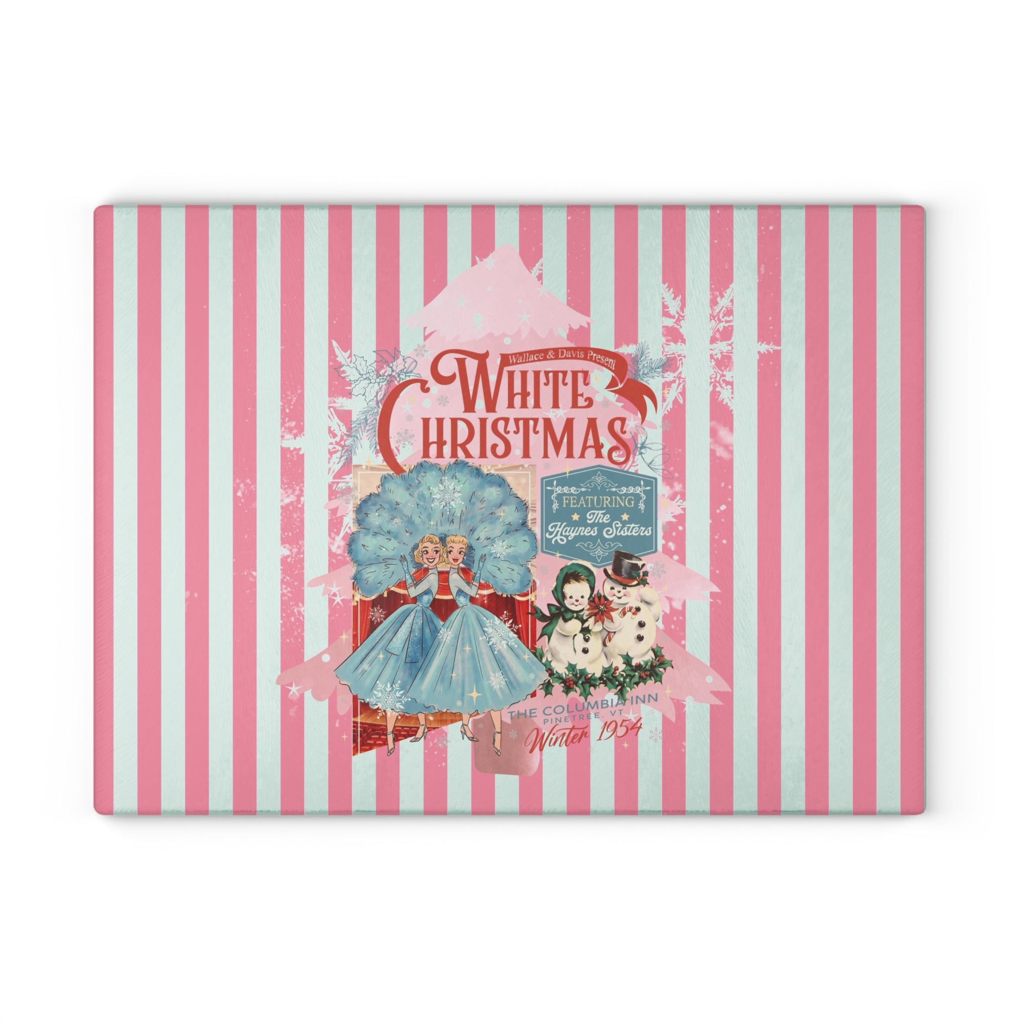 The Columbia Inn, Featuring the Haynes Sisters Vintage Christmas Glass Cutting Board - &