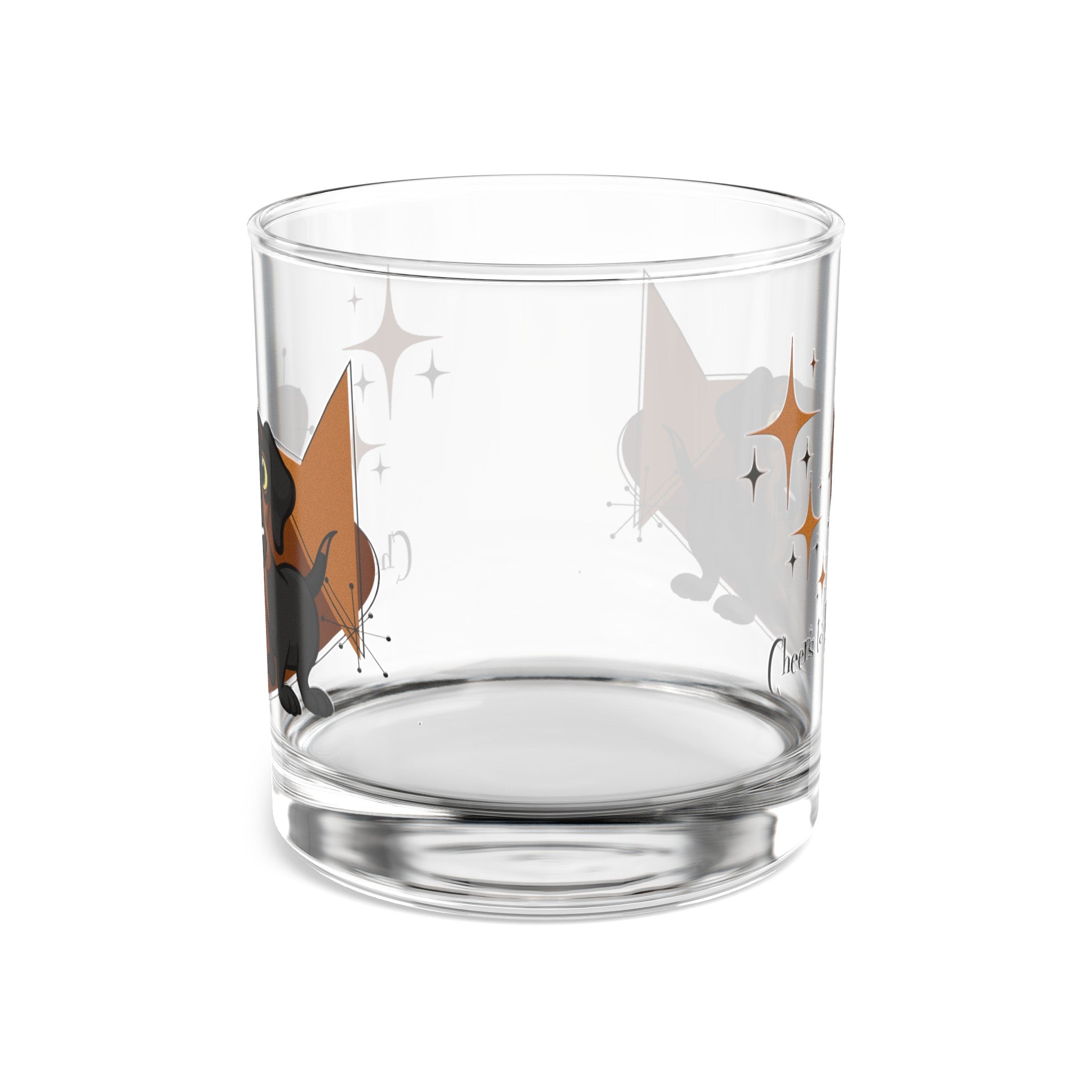 Doxie Dog, Mid Century Modern Bourbon, Whiskey Mid Century Modern Bar Glass - Mid Century Modern Gal