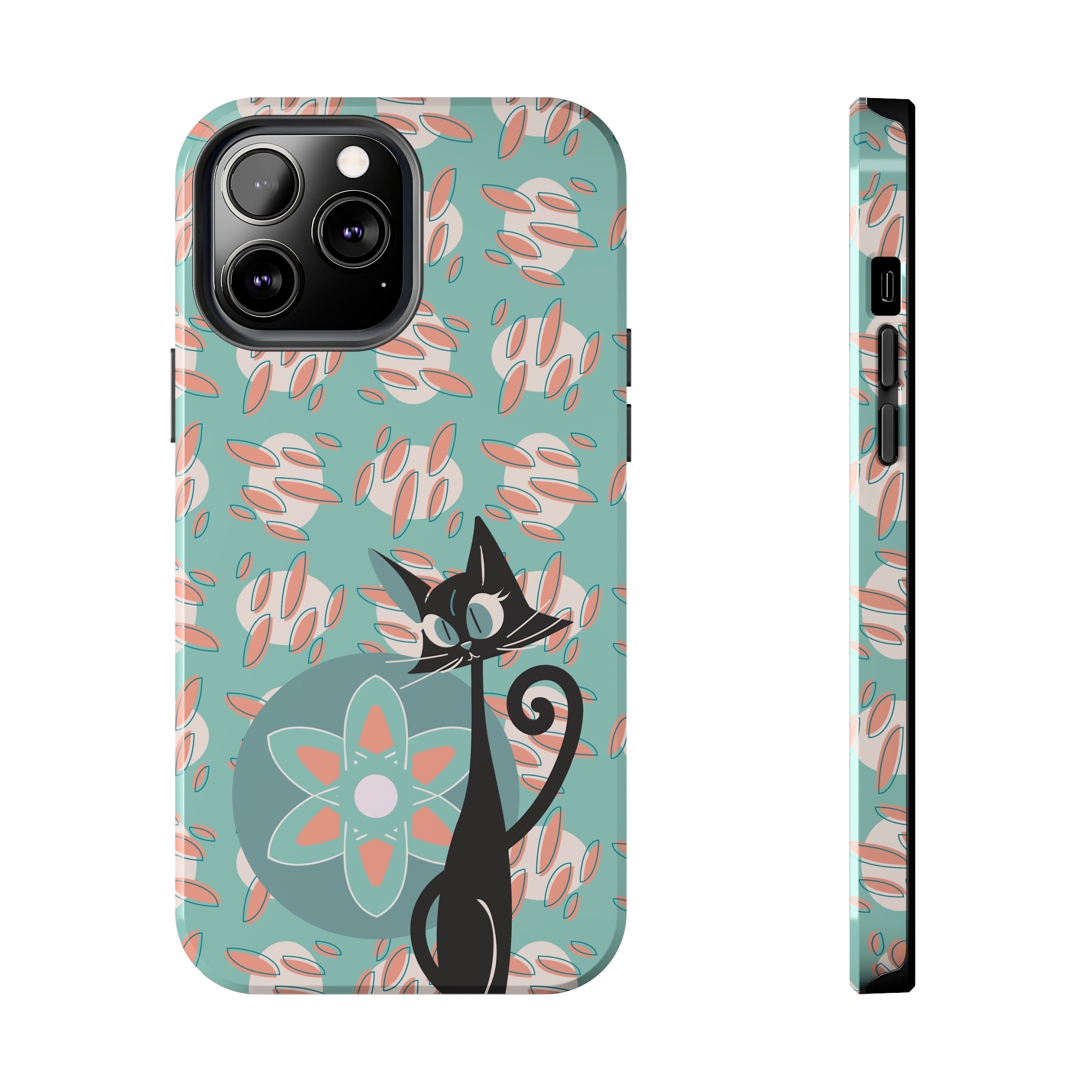 Atomic Cat, Mid Century Modern Funky Fun Smart Phone Tough Phone Cases - Mid Century Modern Gal