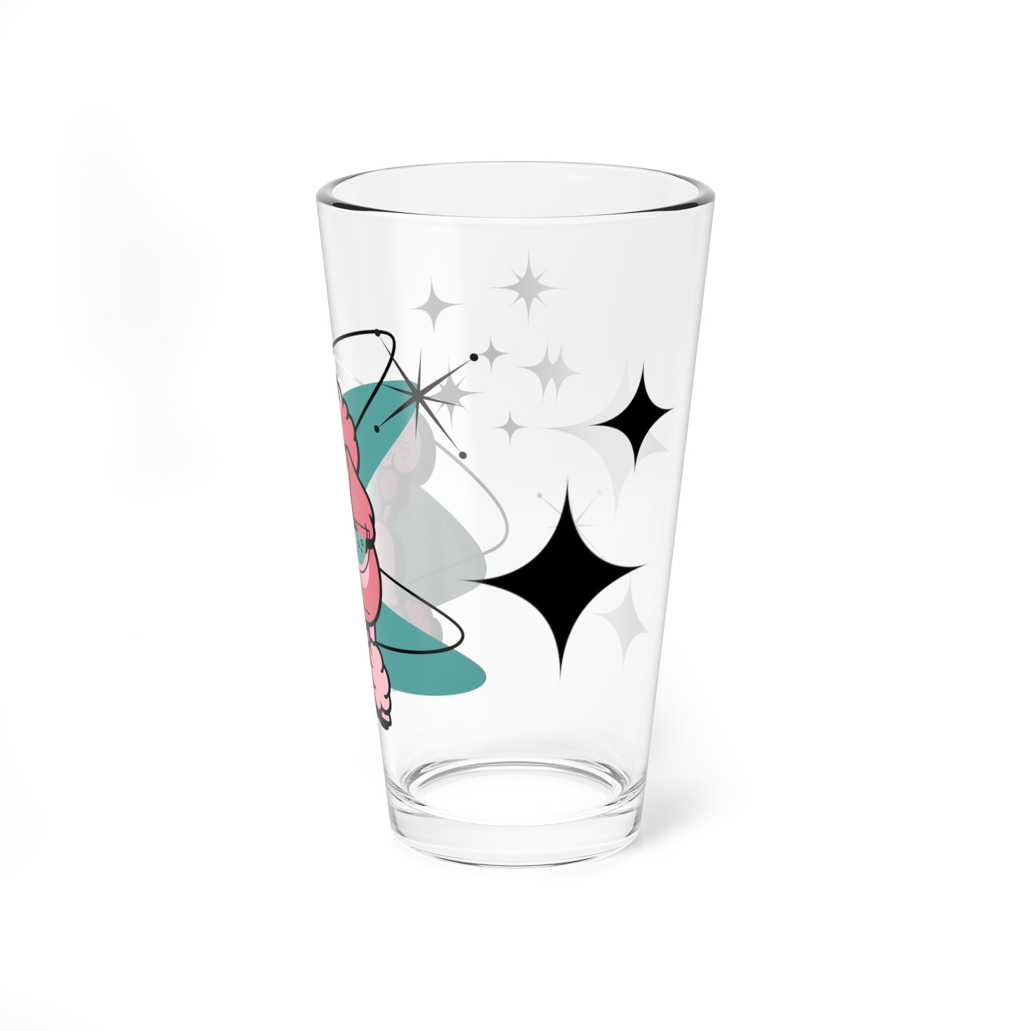 Mid Century Modern Barware Retro Poodle Mixing Glass - 16oz Cocktail Drinkware - Mid Century Modern Gal