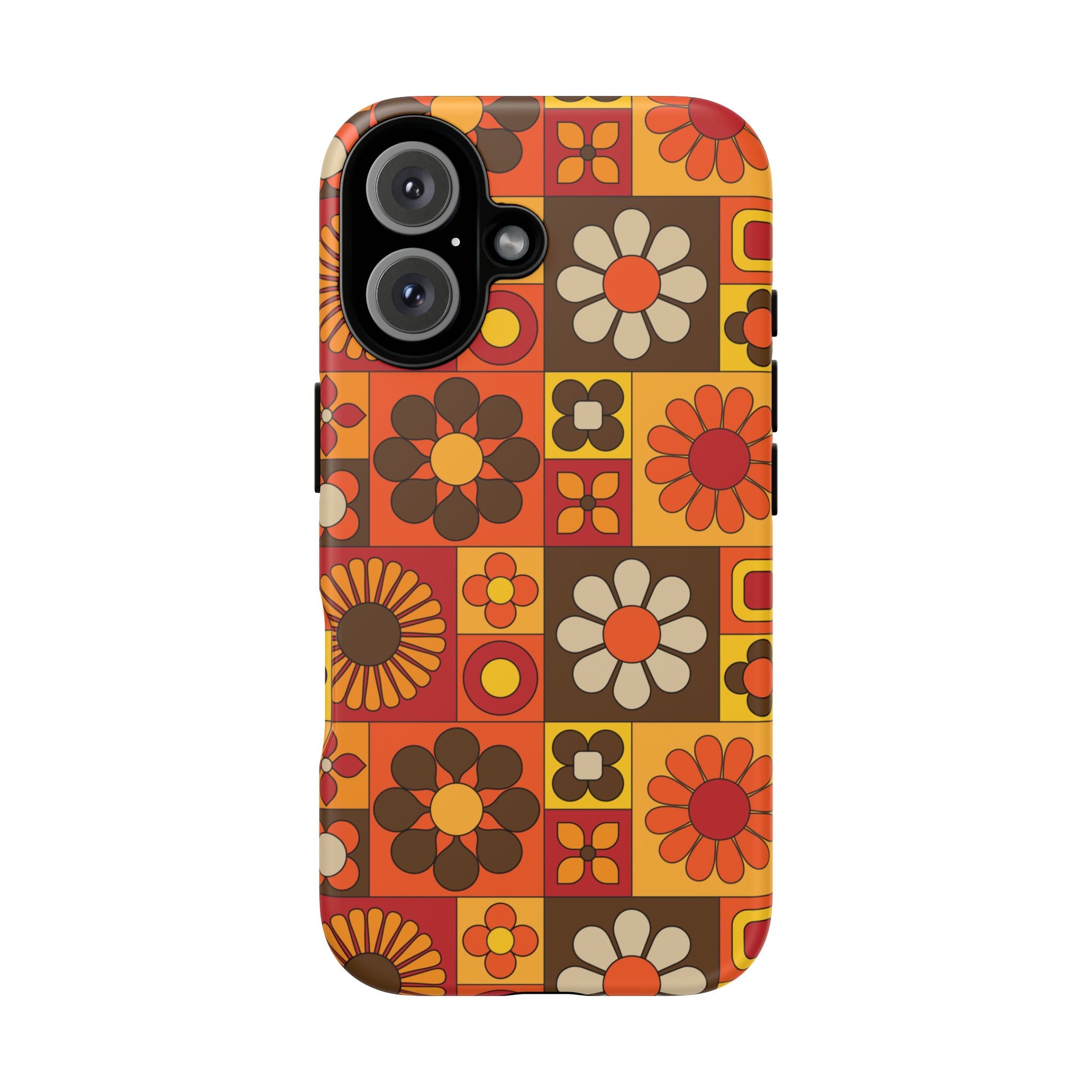 Retro 70s Mid Mod Floral Phone Case | Tough Cases for Flower Lovers - Mid Century Modern Gal