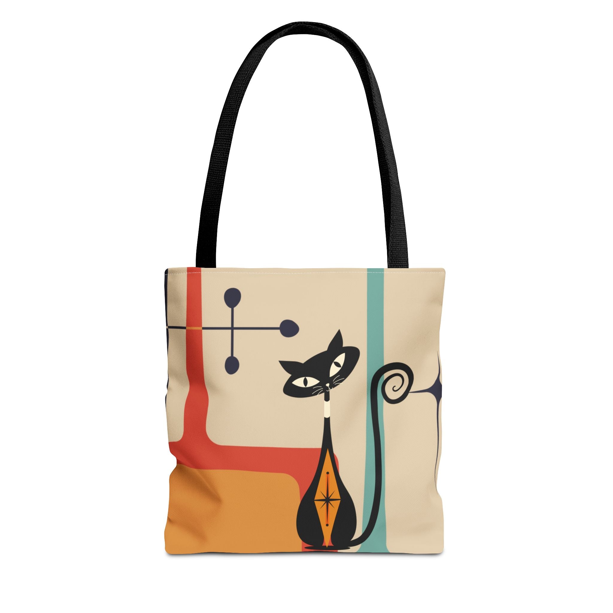 Atomic Cat Mid Century Mod Tote Bag - Mid Century Modern Gal