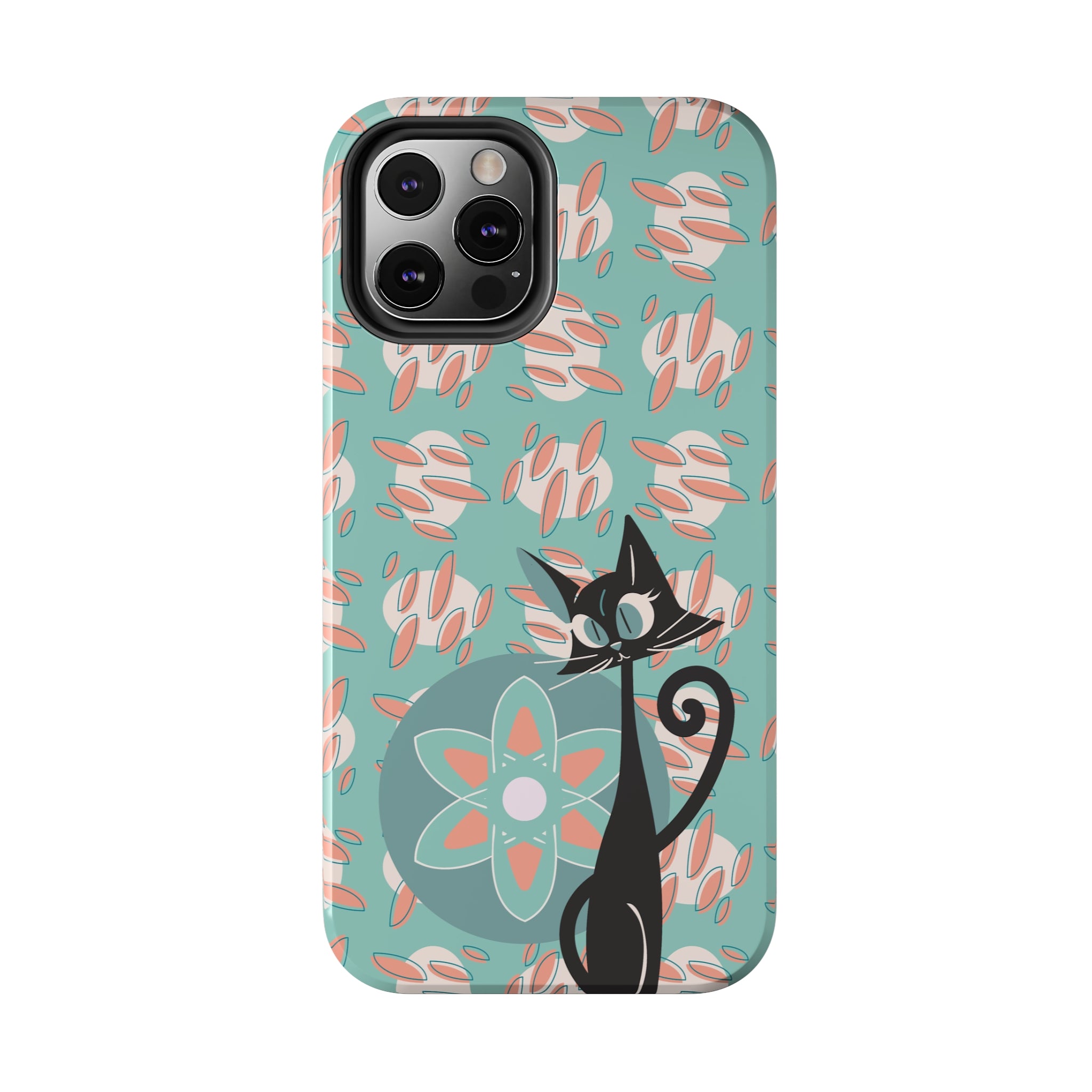 Atomic Cat, Mid Century Modern Funky Fun Smart Phone Tough Phone Cases - Mid Century Modern Gal