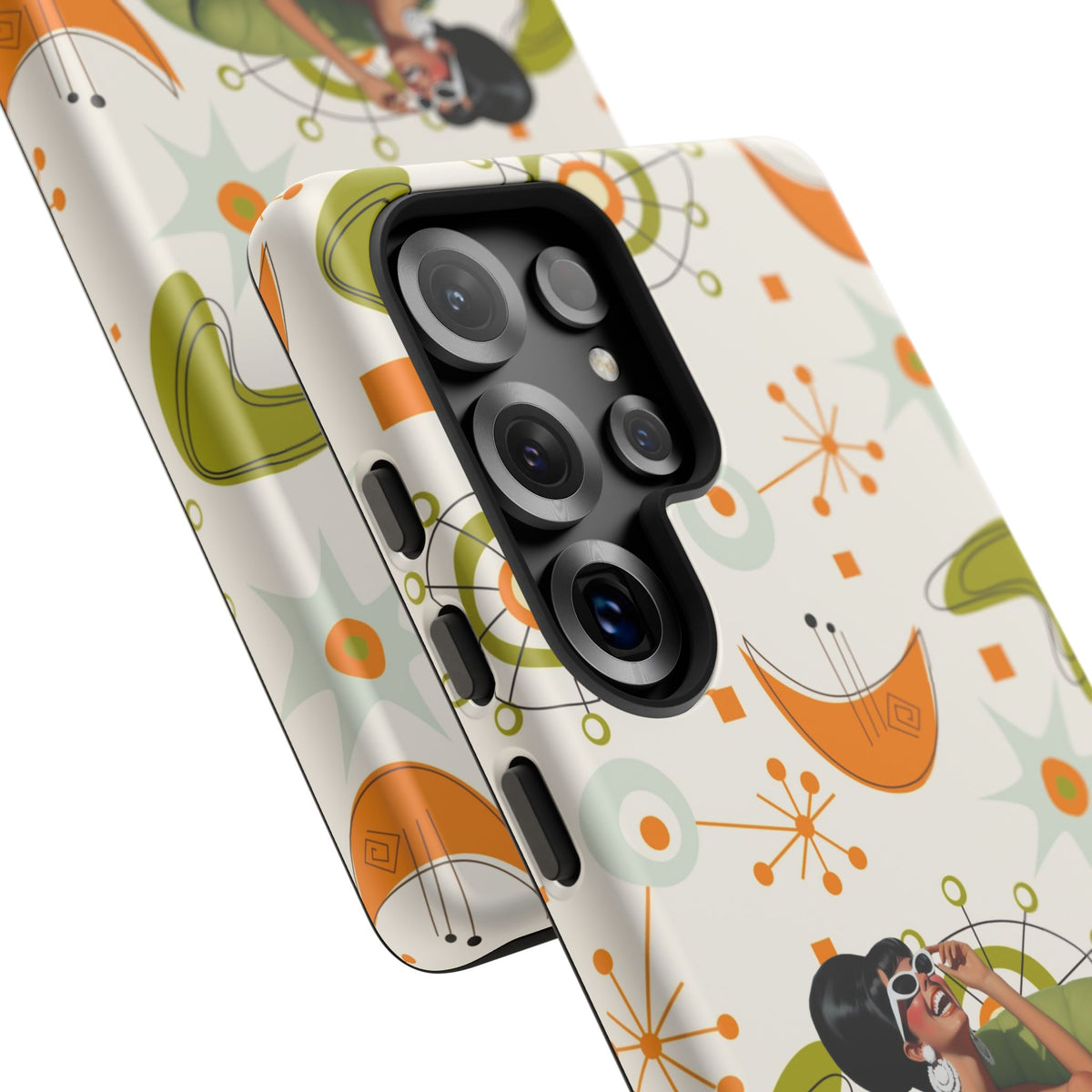 Mid Century Modern Atomic Starburst Mid Mod 60s Gal Retro Chic Tough Phone Case with Vintage Glamour Design