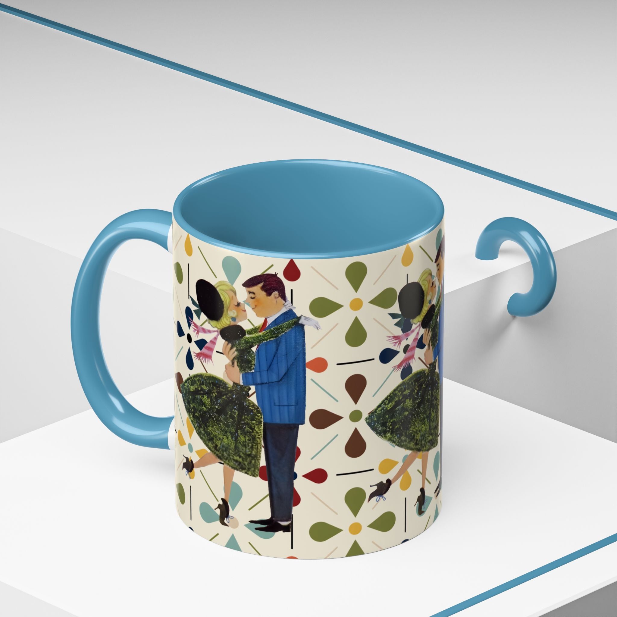 Mid Century Modern 50s Christmas Scandi Flower Kitschy Mug - Mid Century Modern Gal