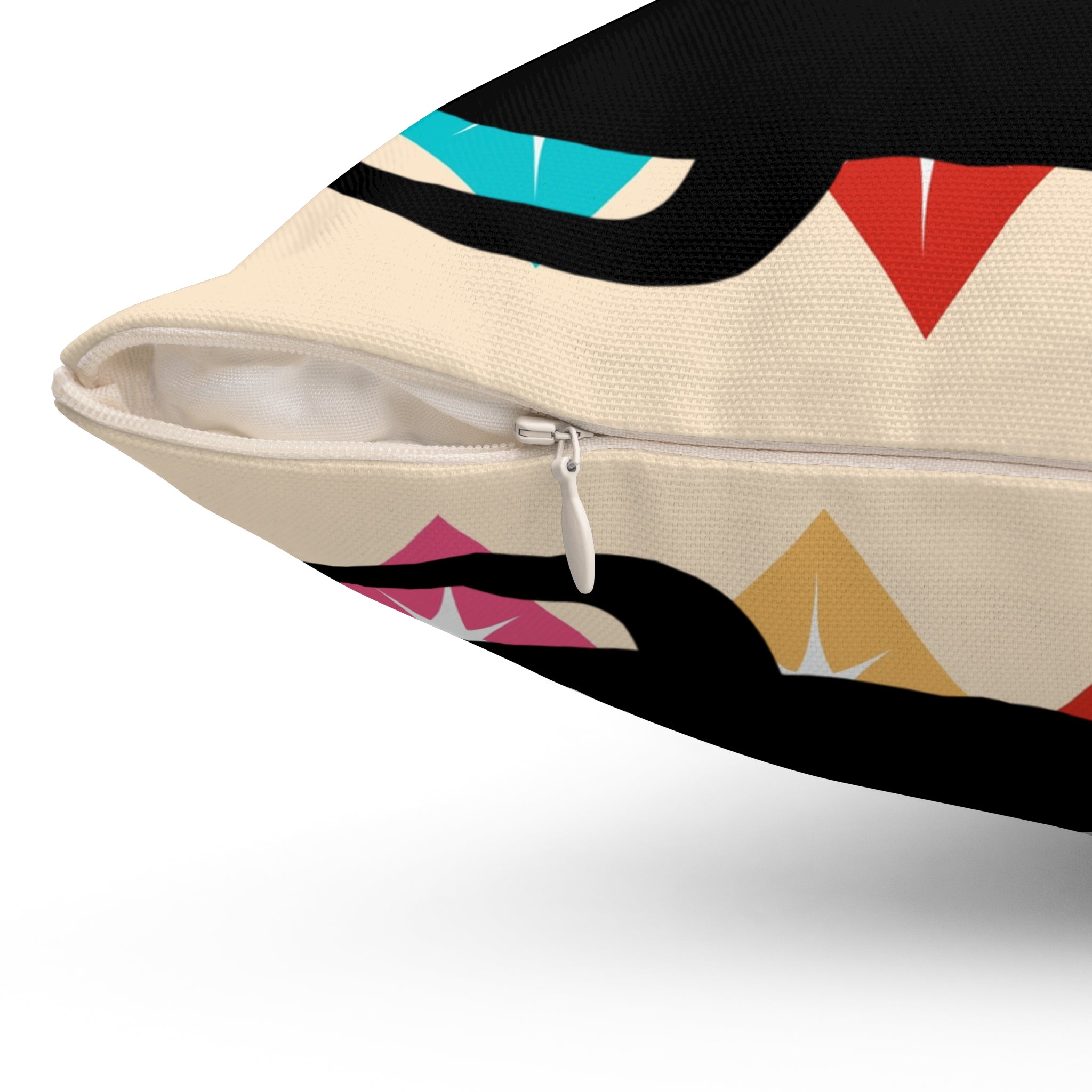 Atomic Cat Christmas Pillow, Mid Century Modern Starburst Pillow And Insert - Mid Century Modern Gal