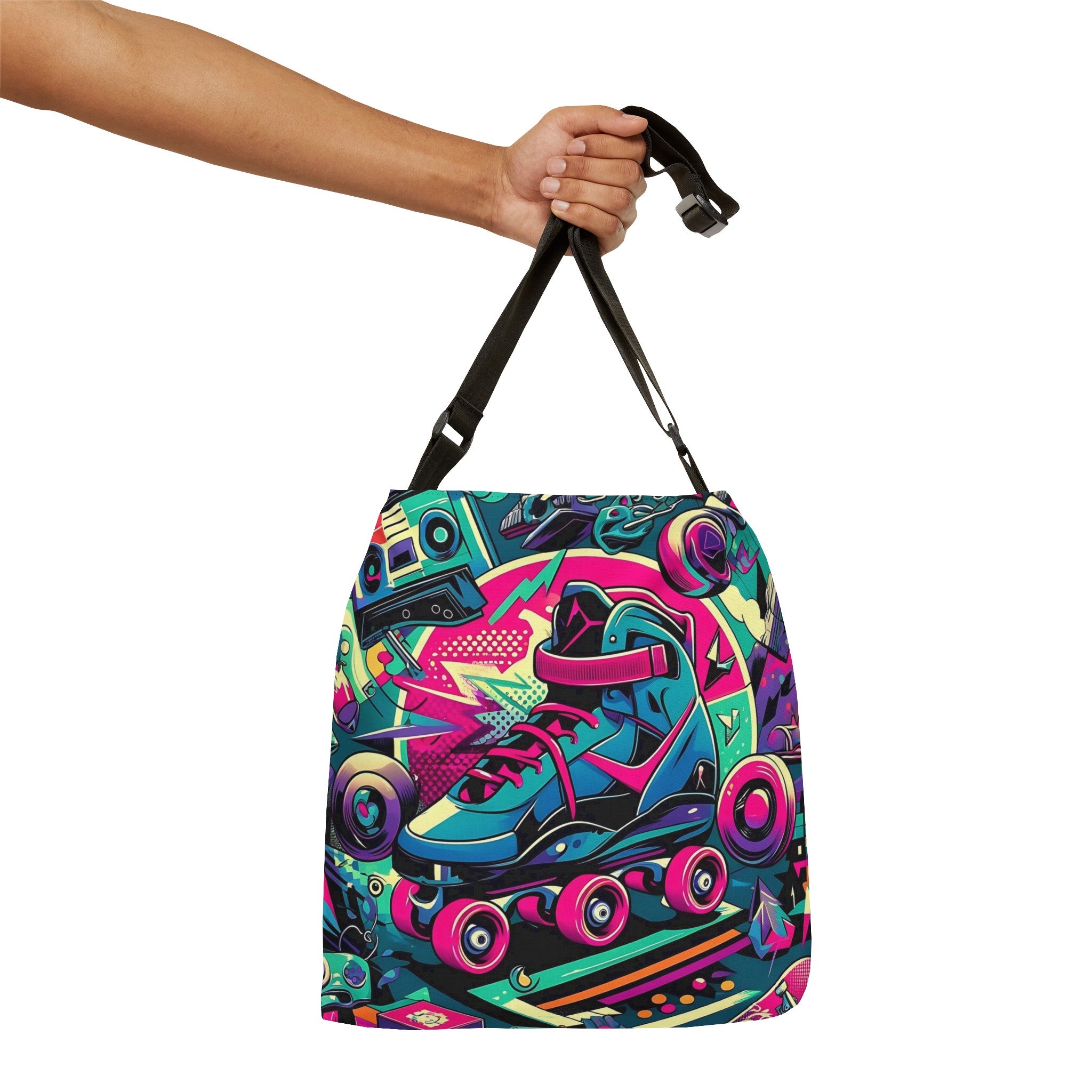 80s Retro Rollerskate Funky Tote Bag Gift For 80s Lover - Mid Century Modern Gal