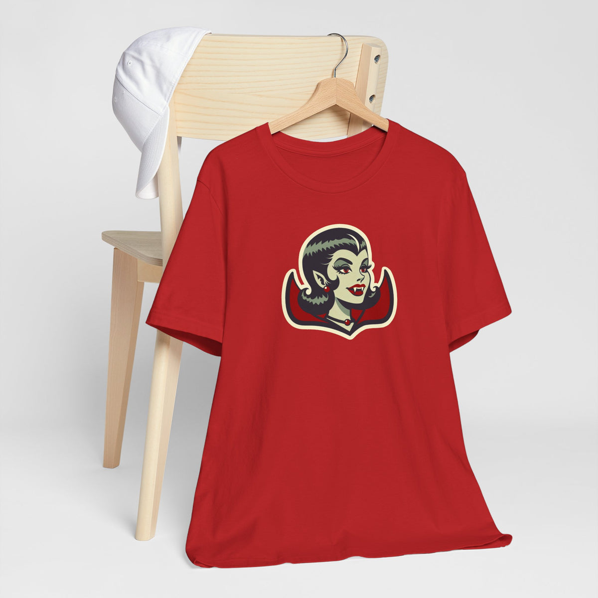 Vampire Dracula Girl Halloween Goth Horror Buff MCM Unisex T-Shirt - Mid Century Modern Gal