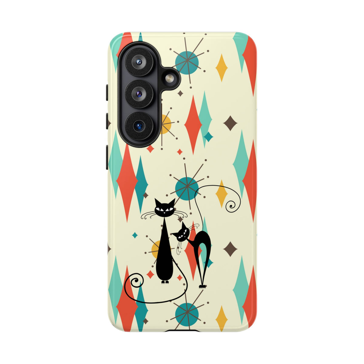 Atomic Kitty Cat, Mid Mod Franciscan Pattern, Kitsch Tough Phone Cases