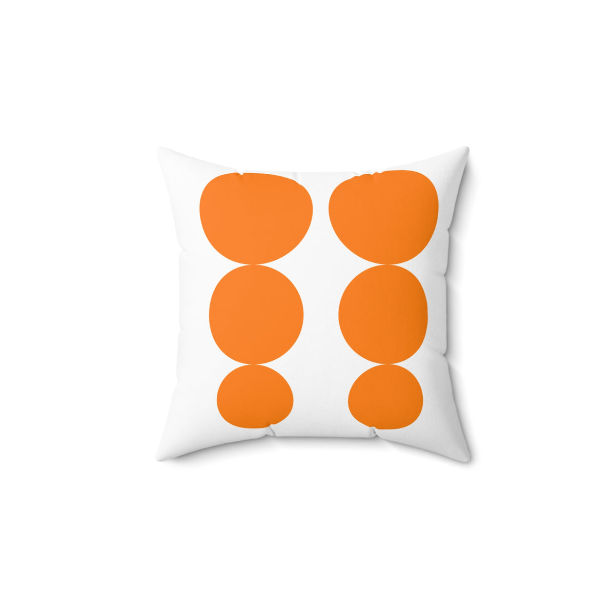 Modern Geometric Orange Pyrex Dot Pillow - Stylish Home Decor Accent - Mid Century Modern Gal