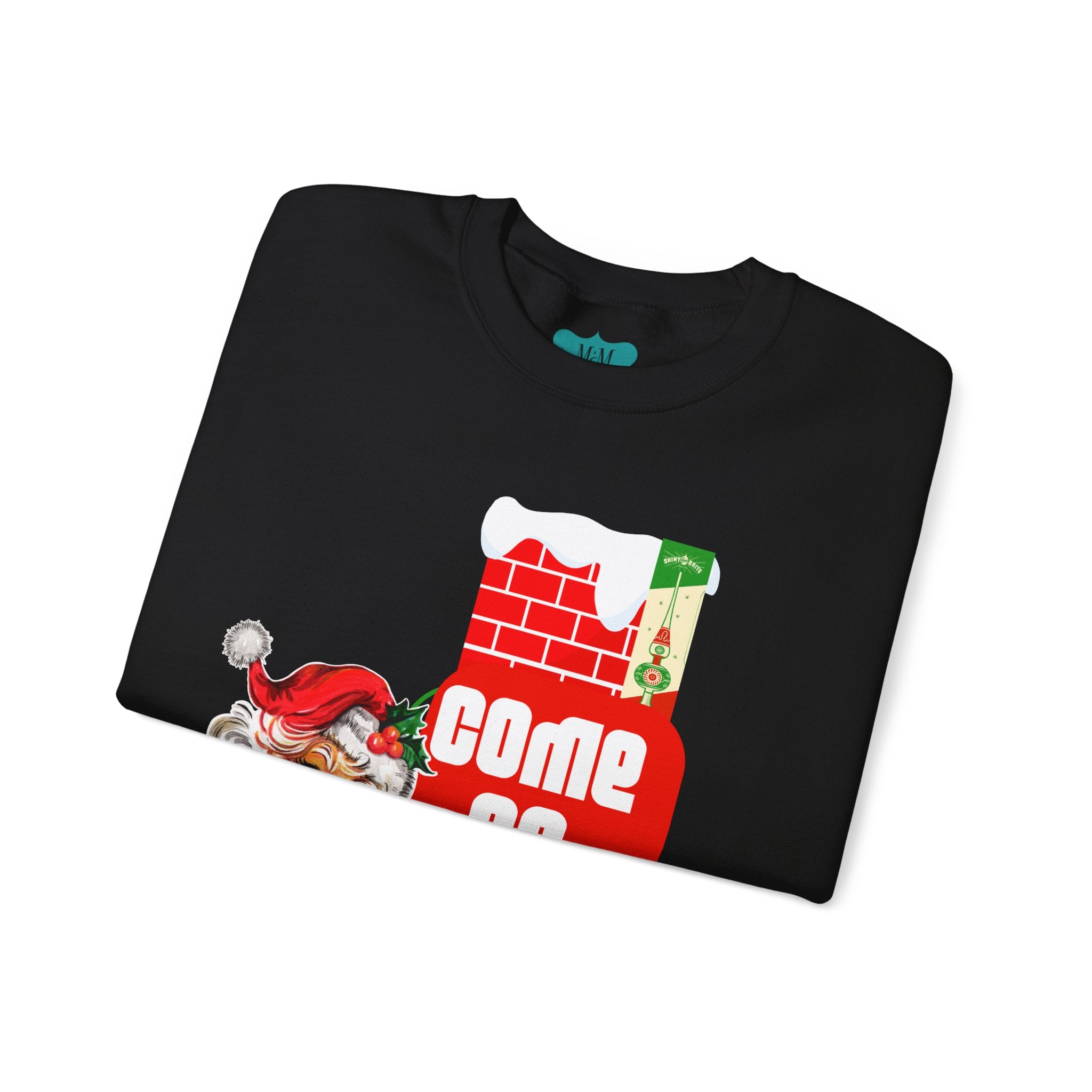 Vintage Santa, Kitschy Mid Century Modern Quirky Christmas Unisex Crewneck Holiday Sweatshirt - Mid Century Modern Gal