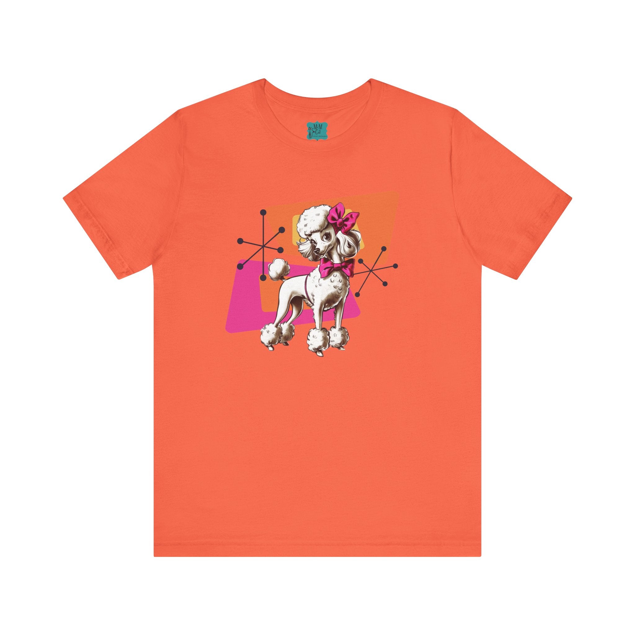 50s Poodle Kitschy Playful Kitschy Mod- Fun Unisex Jersey Short Sleeve T-Shirt - Mid Century Modern Gal