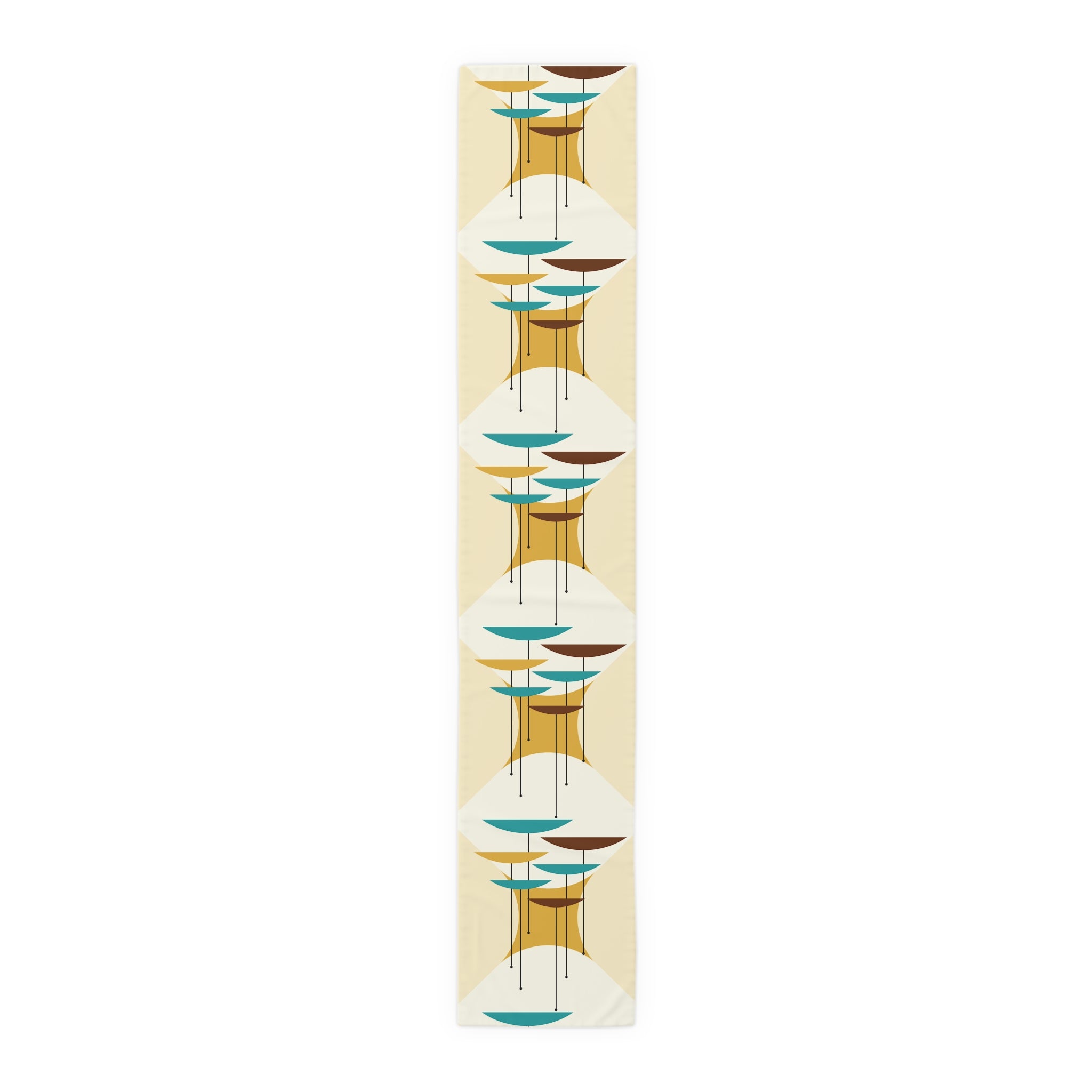 Mid Century Modern Geometric Moderninst, Minimal Beige MCM Table Runner - Mid Century Modern Gal