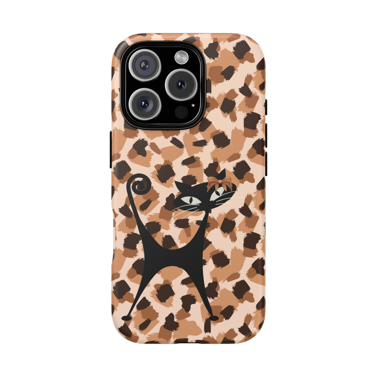 Mid Century Modern Atomic Cat, Animal Print Kitschy Trendy Smart Phone Tough Cases