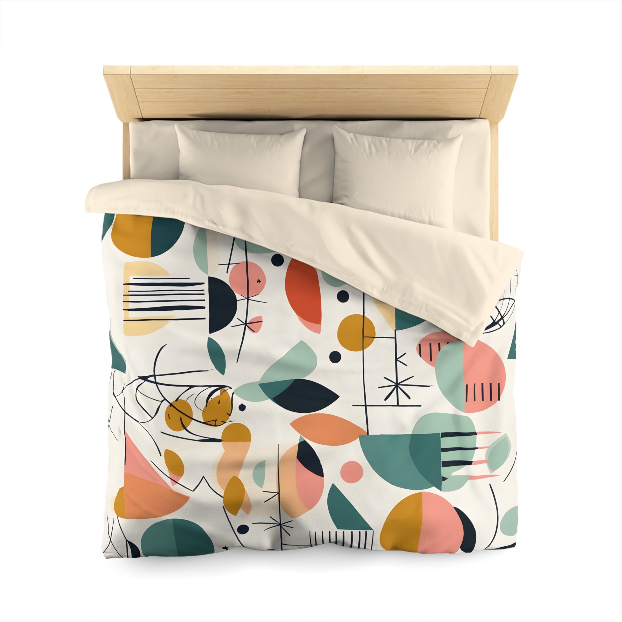 Mid Century Modernist Abstract Designed, Geometric Retro MCM Colorful Funky Duvet Cover - Mid Century Modern Gal