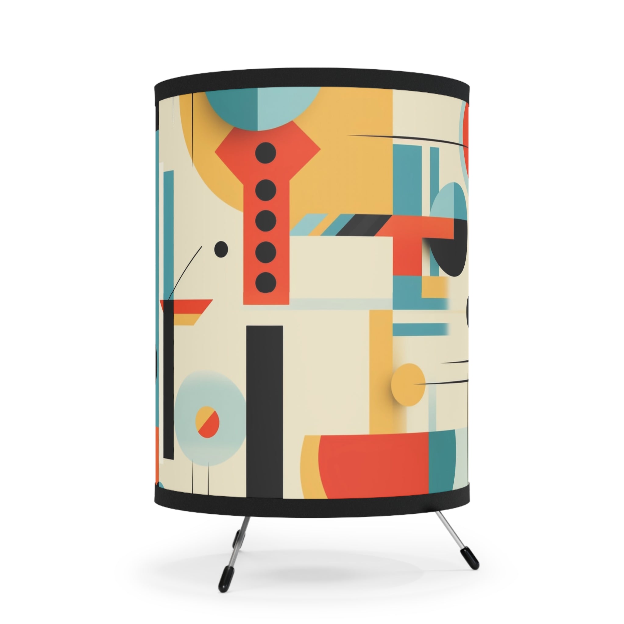 Mid Century Modern Tripod Lamp, Bauhaus Geometric Designs Retro Tabletop Lamp - Mid Century Modern Gal