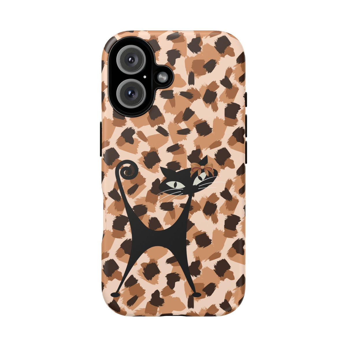 Mid Century Modern Atomic Cat, Animal Print Kitschy Trendy Smart Phone Tough Cases