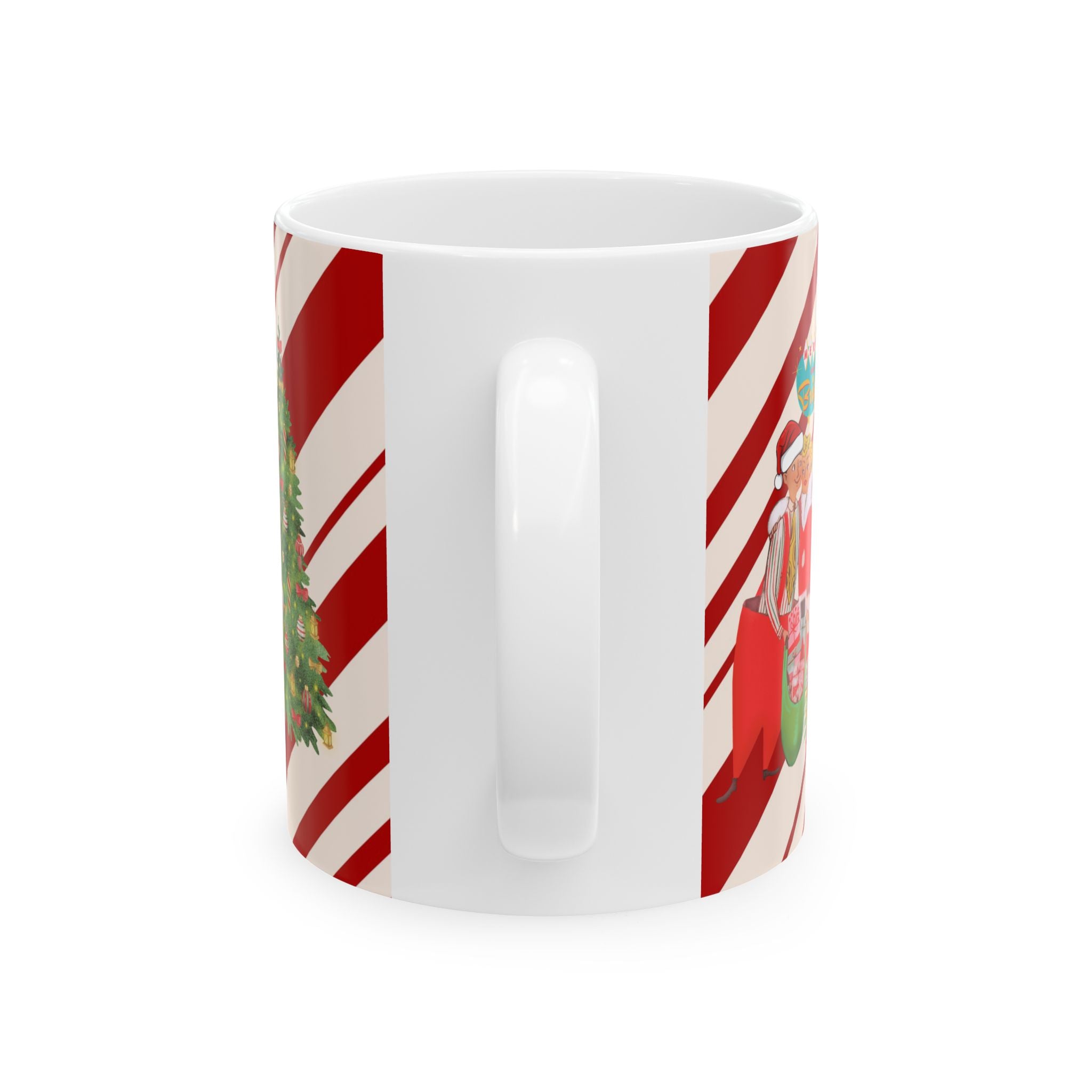 Festive Christmas Mug, Holiday Gift, Hot Cocoa Cup, Cheerful Coffee Mug, Winter Wonderland Drinkware, Seasonal Decoration - Mid Century Modern Gal