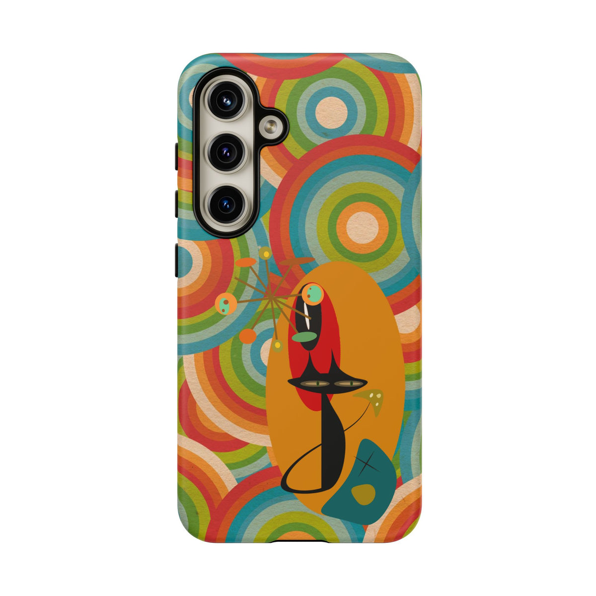 Atomic Cat, Retro 70's Pattern, MCM Smart Phone Tough Phone Case