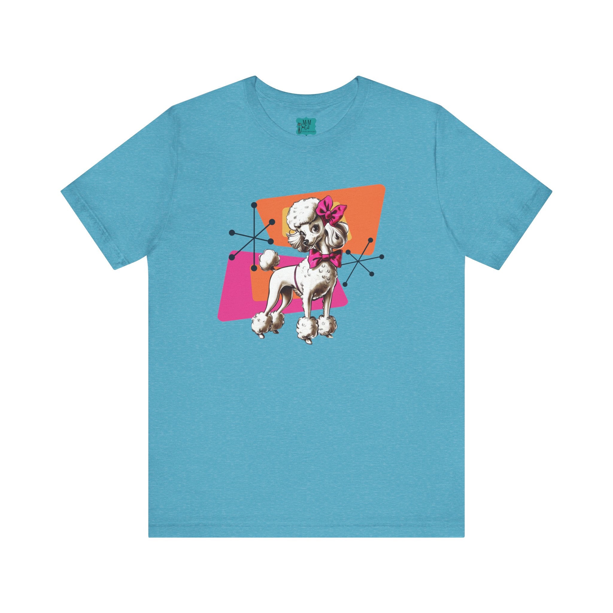 50s Poodle Kitschy Playful Kitschy Mod- Fun Unisex Jersey Short Sleeve T-Shirt - Mid Century Modern Gal