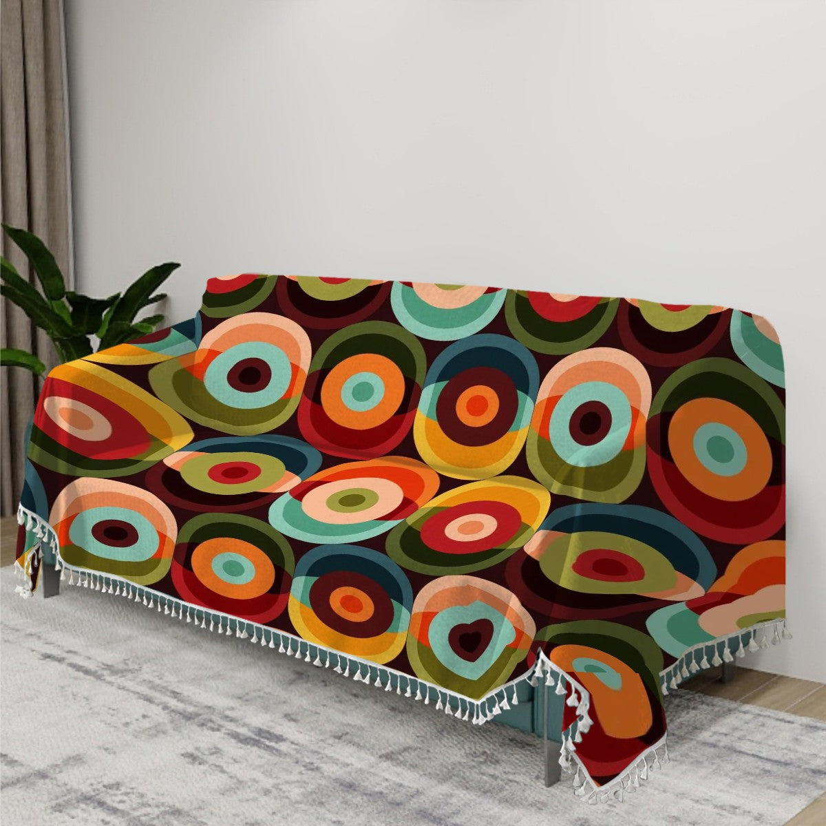 Mid Mod 60s Groovy Orbs Couch Lightweight Covers Blanket - Mid Century Modern Gal