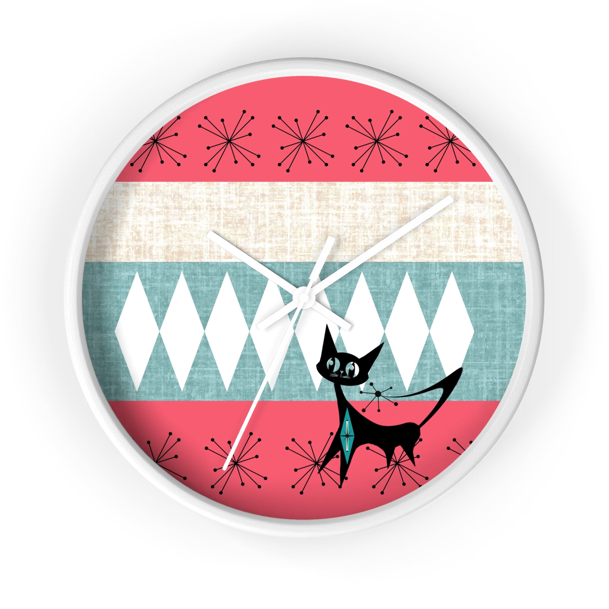 Atomic Cat, Mid Century Modern Retro Cat Wall Clock - Mid-Century Modern Timepiece - Mid Century Modern Gal