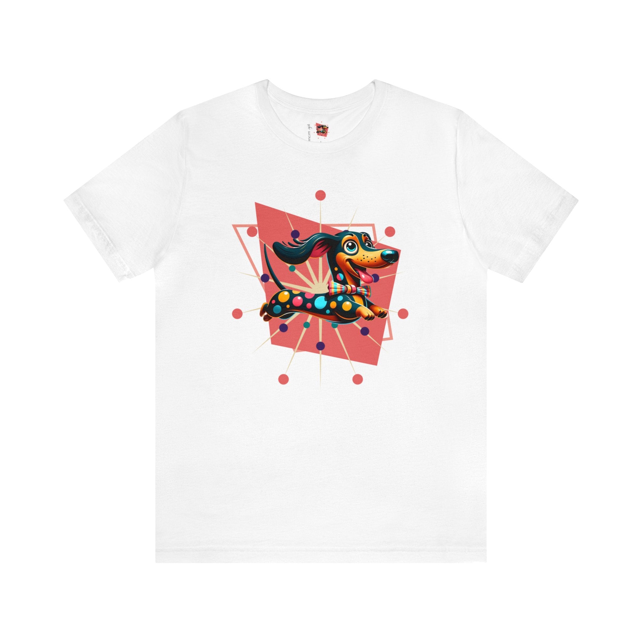 Dachsund Lover Comfy T-Shirt, Doxie Mom, Weiner Dog, Mid Century Mod Retro Designed For Cool Weiner Dog Mom - Mid Century Modern Gal