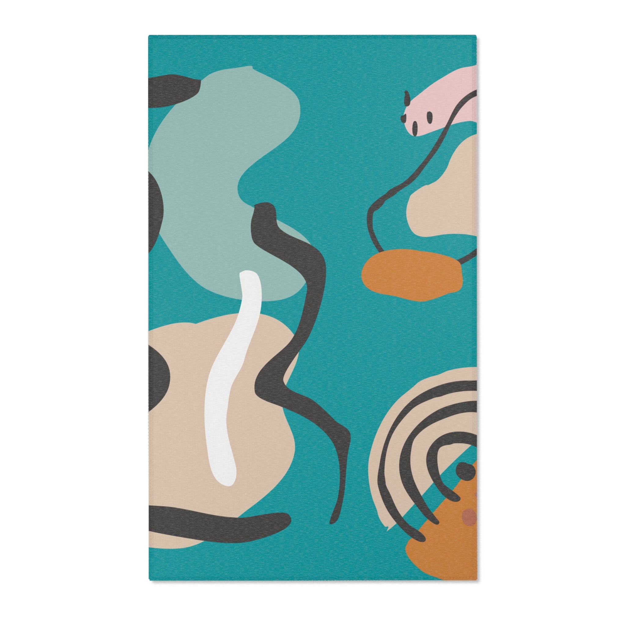 Modern Abstract Area Rug - Stylish Décor for Living Spaces - Mid Century Modern Gal