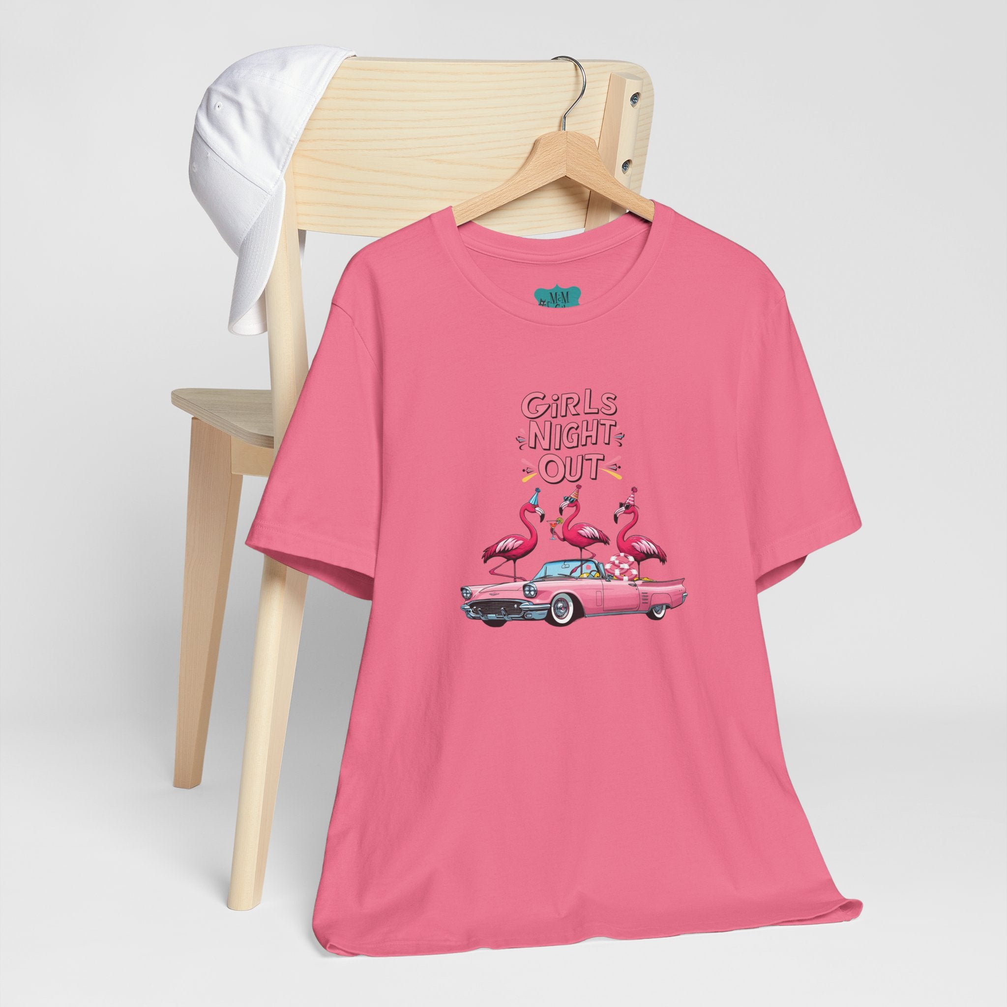 Girls Night Out Retro Fun Party Flamingo Tee - Mid Century Modern Gal