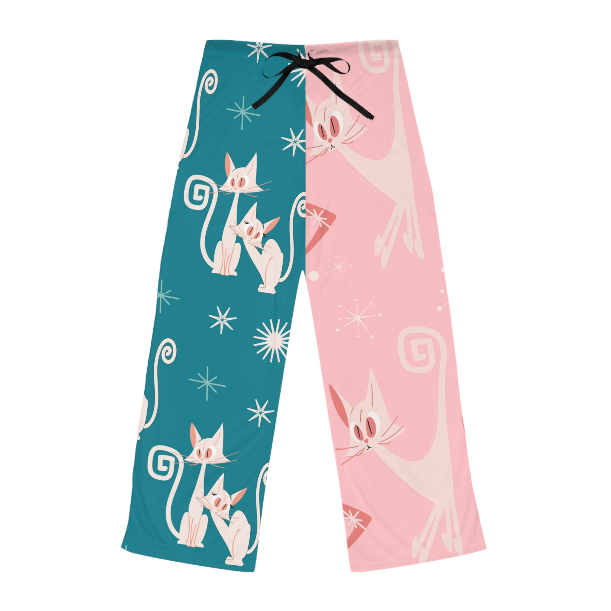 Atomic Kitties, Cat Mom, Crazy Cats, Kitschy Fun Lounge Pants Mid Century Modern Women&