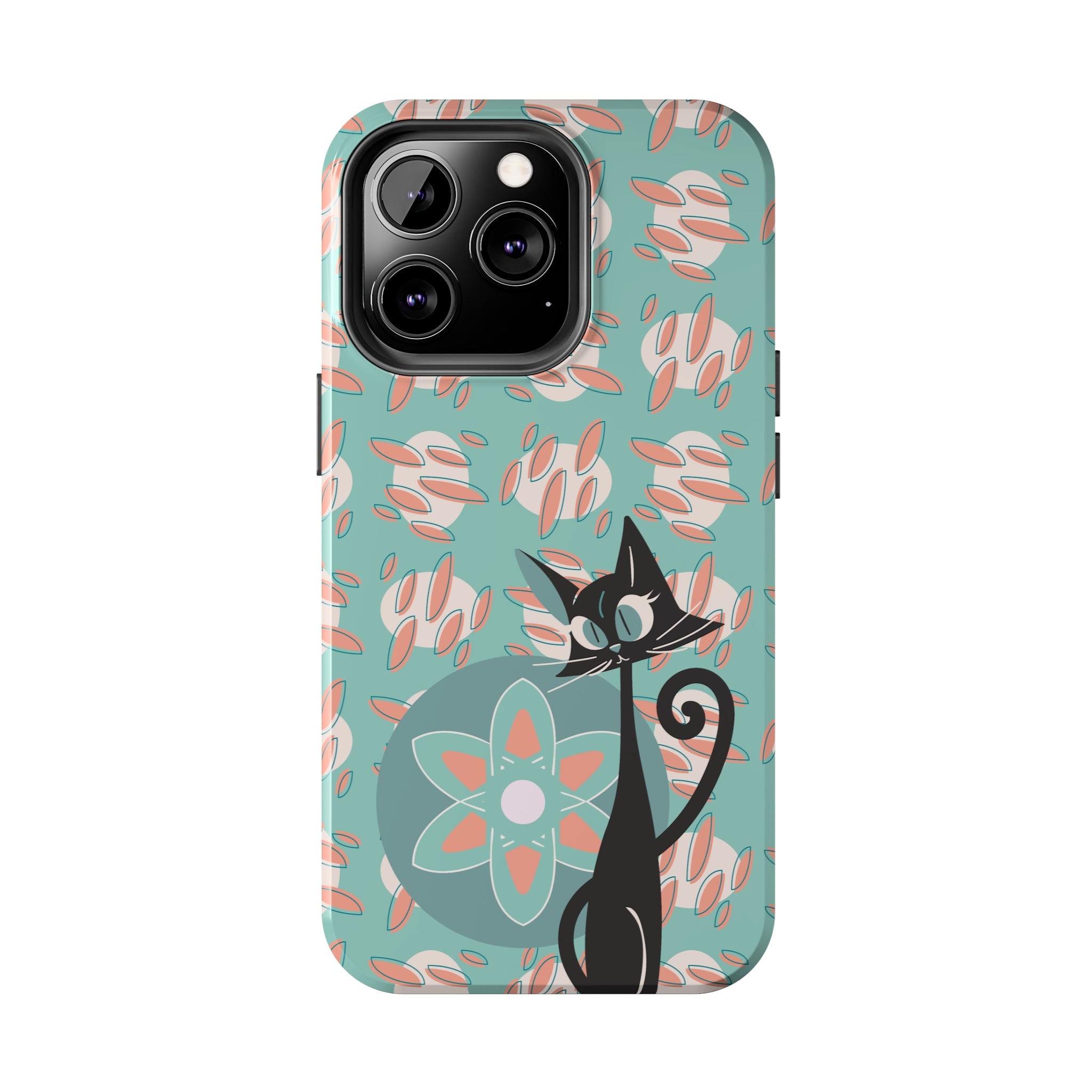 Atomic Cat, Mid Century Modern Funky Fun Smart Phone Tough Phone Cases - Mid Century Modern Gal